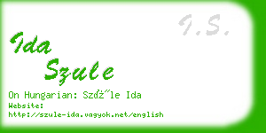 ida szule business card